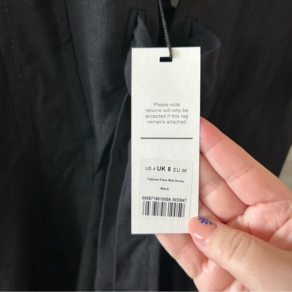 NWT Me + Em Tailored Flare Midi Dress Black - Picture 5 of 7